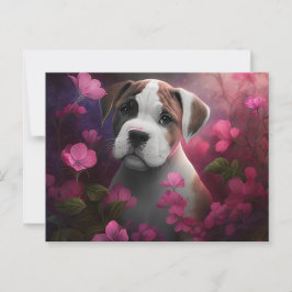 Cartes Postales chien Fleur ポストカード