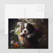 Cartes Postales chien Fleur ポストカード (正面/裏面)