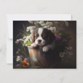 Cartes Postales chien Fleur ポストカード