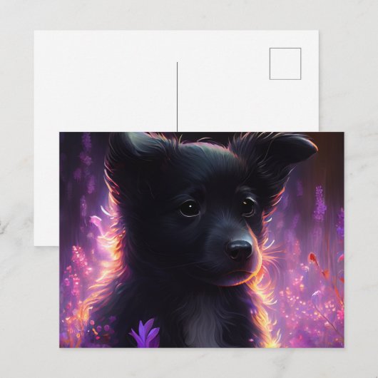 Cartes Postales Chien Mauve ポストカード (正面/裏面)