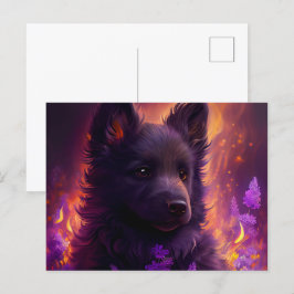 Cartes Postales Chien Mauve ポストカード