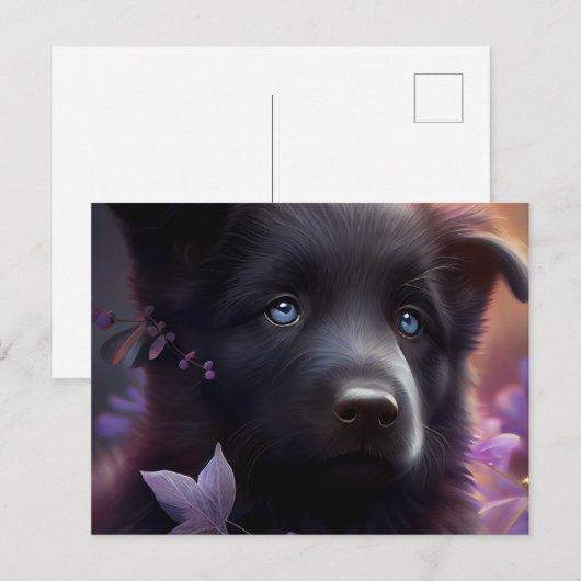 Cartes Postales Chien Mauve ポストカード (正面/裏面)