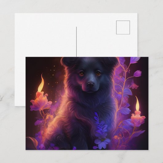 Cartes Postales Chien Mauve ポストカード (正面/裏面)