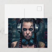 Cartes Postales Fille Ecouteur ポストカード (正面/裏面)