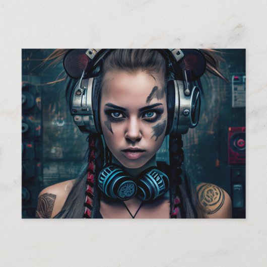 Cartes Postales Fille Ecouteur ポストカード (正面)