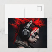 Cartes Postales Fille Ecouteur ポストカード (正面/裏面)