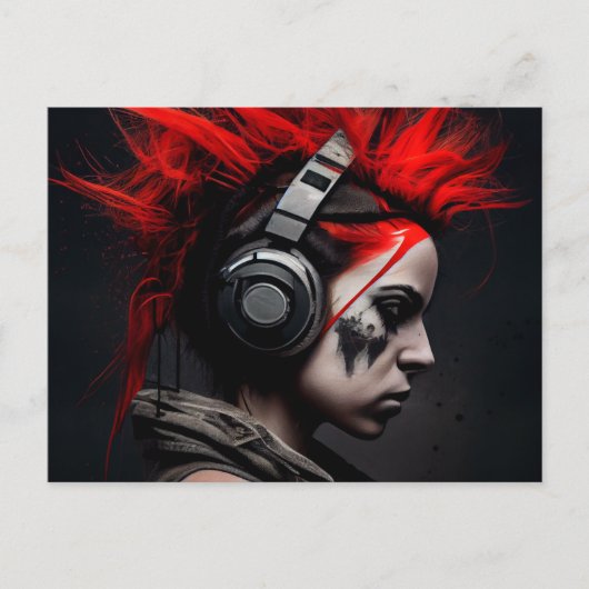 Cartes Postales Fille Ecouteur ポストカード (正面)