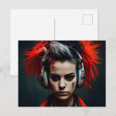 Cartes Postales Fille Ecouteur ポストカード (正面/裏面)