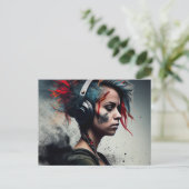 Cartes Postales Fille Ecouteur ポストカード (スタンド正面)