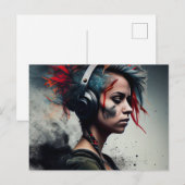 Cartes Postales Fille Ecouteur ポストカード (正面/裏面)