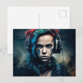 Cartes Postales Fille Ecouteur ポストカード (正面/裏面)