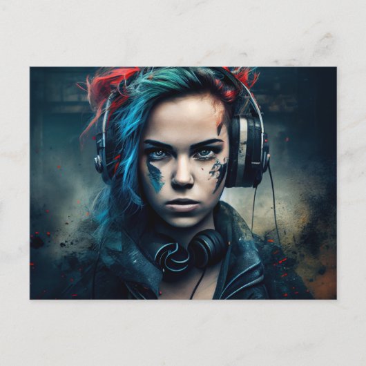 Cartes Postales Fille Ecouteur ポストカード (正面)