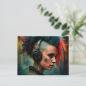 Cartes Postales Fille Ecouteur ポストカード (スタンド正面)