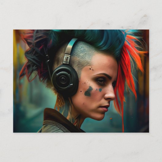 Cartes Postales Fille Ecouteur ポストカード (正面)