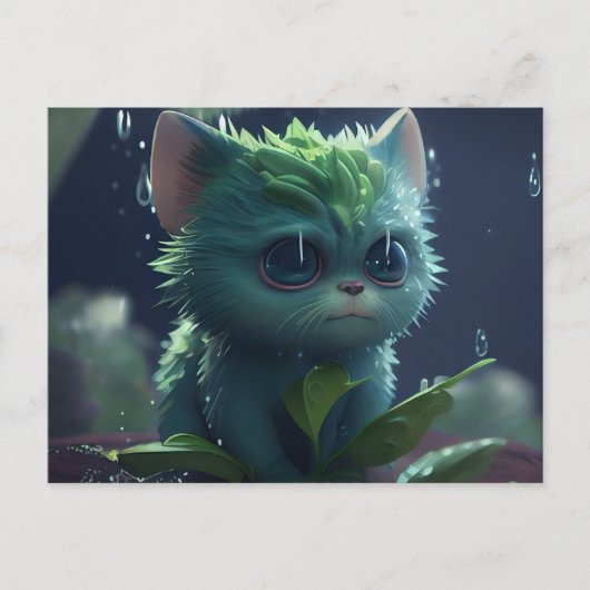 Cartes Postales Green Cats ポストカード (正面)