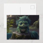 Cartes Postales Green Cats ポストカード (正面/裏面)