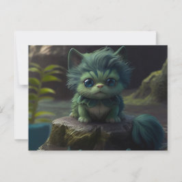 Cartes Postales Green Cats ポストカード