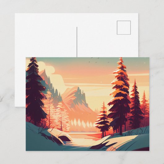 Cartes Postales hiver ポストカード (正面/裏面)