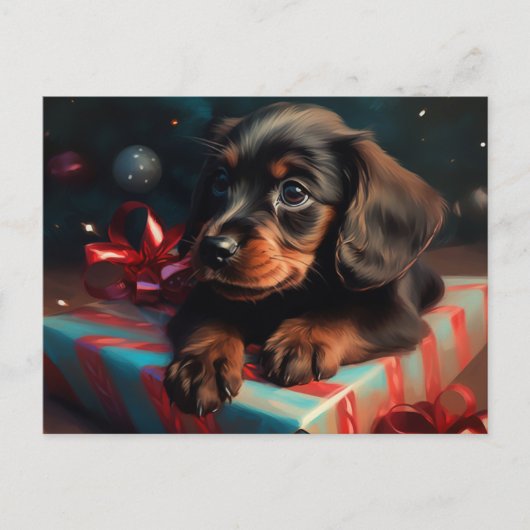 Cartes Postales Puppy Noël ポストカード (正面)