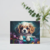 Cartes Postales Puppy Noël ポストカード (スタンド正面)