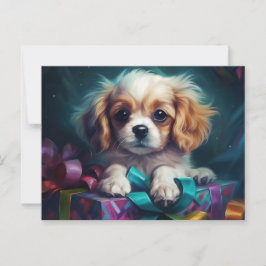 Cartes Postales Puppy Noël ポストカード