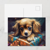 Cartes Postales Puppy Noël ポストカード (正面/裏面)