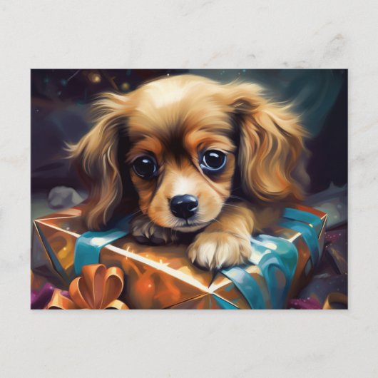 Cartes Postales Puppy Noël ポストカード (正面)