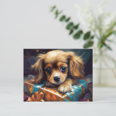Cartes Postales Puppy Noël ポストカード (スタンド正面)