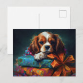 Cartes Postales Puppy Noël ポストカード (正面/裏面)