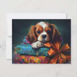 Cartes Postales Puppy Noël ポストカード