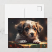 Cartes Postales Puppy Noël ポストカード (正面/裏面)