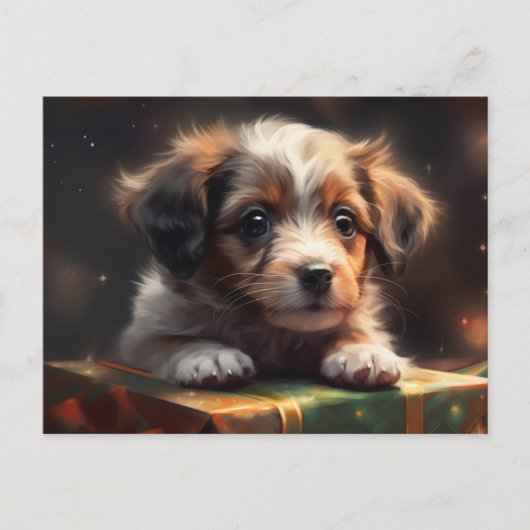 Cartes Postales Puppy Noël ポストカード (正面)