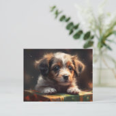 Cartes Postales Puppy Noël ポストカード (スタンド正面)