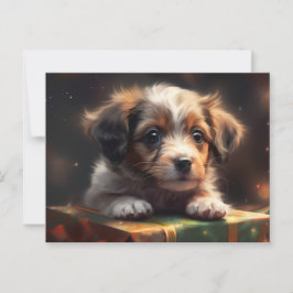 Cartes Postales Puppy Noël ポストカード