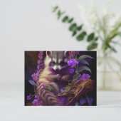 Cartes Postales Raccoon Mauve ポストカード (スタンド正面)