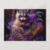Cartes Postales Raccoon Mauve ポストカード (正面)