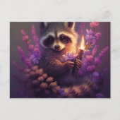 Cartes Postales Raccoon Mauve ポストカード (正面)