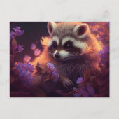 Cartes Postales Raccoon Mauve ポストカード (正面)