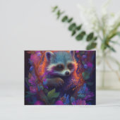 Cartes Postales Raccoon Mauve ポストカード (スタンド正面)