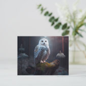 Cartes Postales snowy owl ポストカード (スタンド正面)