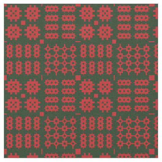 Carthen Coch A Gwyrdd ファブリック (クローズアップ)