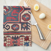 Cartoche Star :: 19世紀赤カラフル青 キッチンタオル (四つ折り)