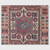 Cartoche Star :: 19世紀赤カラフル青 ラッピングペーパー (フラット)