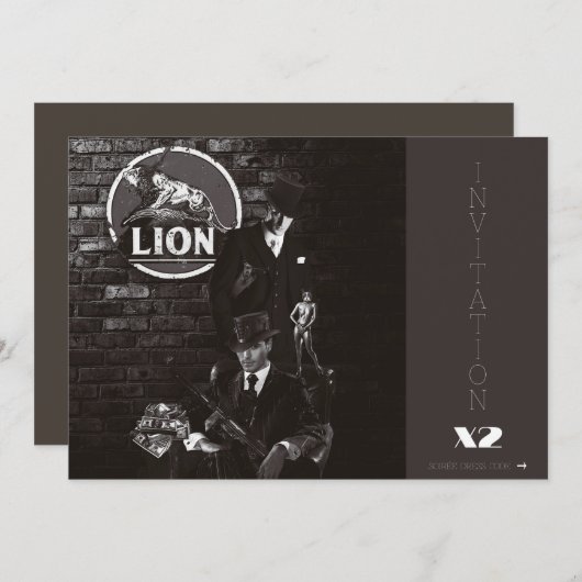 CARTON INVITATION ORIGIN X2 DRESS CODE PROHIBITION 招待状 (正面/裏面)