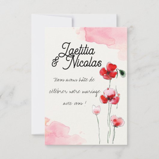 Carton Réponse "Coquelicots" 出欠カード (正面)