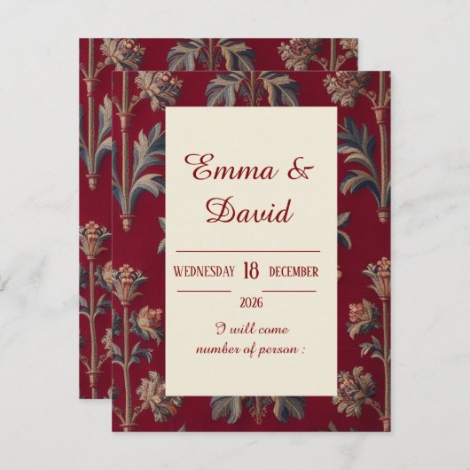 Cartons réponses 出欠カード (正面/裏面)