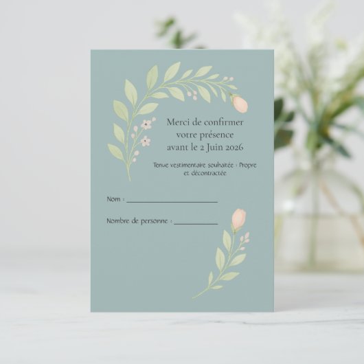 Cartons réponses de mariage RSVP (スタンド正面)