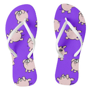Cartoonおもしろい漫画Pig Choose Color W Flip Flop ビーチサンダル