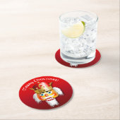 Cartoonカスタマイズクリスマスのくるみ割り王 ラウンドペーパーコースター (インサイチュ)