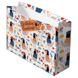 Cartoonハロードシームレスパターン大抱き枕 ラージペーパーバッグ